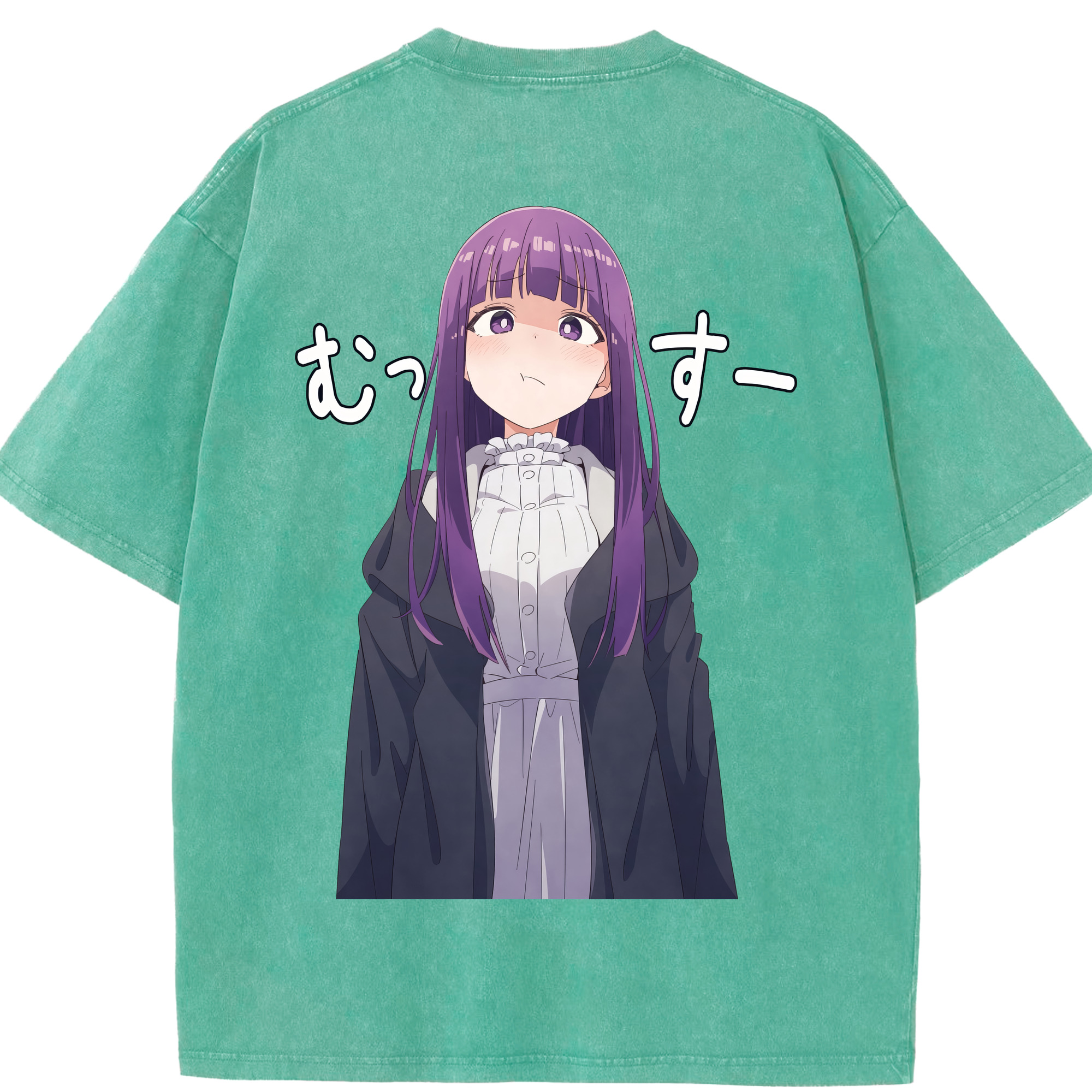（画像用） 葬送のフリーレン Frieren 綿100% ヴィンテージ風 半袖Tシャツ（背面プリント）